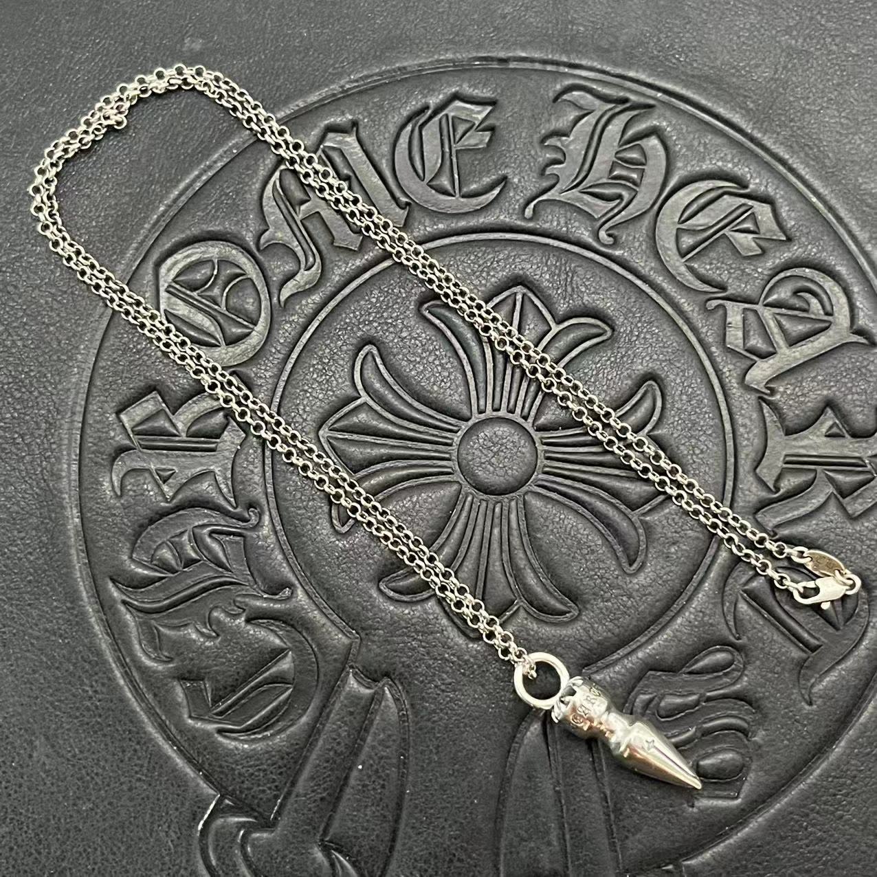 Chrome Hearts Silver Spike Pendant Necklace-CX030